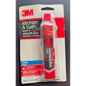3M Kitchen & Bath Sealant Indoor Clear Mildew Resistant 1.4 fl oz Tube